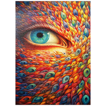 puzzleplate Surreal Eye with Vivid Feather-Like Patterns 1000 Jigsaw Puzzle
