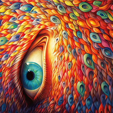 Surreal Eye with Vivid Feather-Like Patterns 1000 Jigsaw Puzzle 3D Modell