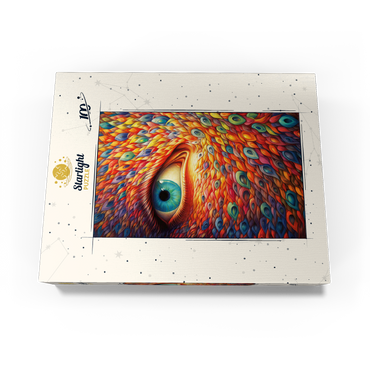 Surreal Eye with Vivid Feather-Like Patterns 100 Jigsaw Puzzle box view3