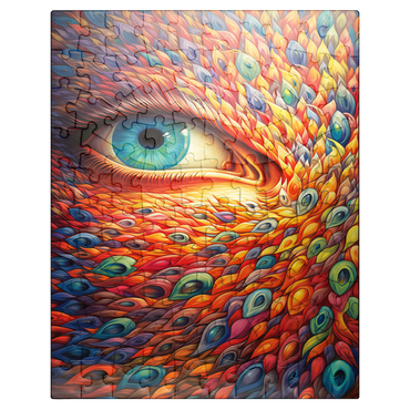 puzzleplate Surreal Eye with Vivid Feather-Like Patterns 100 Jigsaw Puzzle