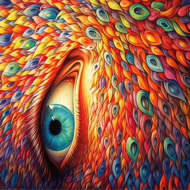 Surreal Eye with Vivid Feather-Like Patterns 100 Jigsaw Puzzle 3D Modell