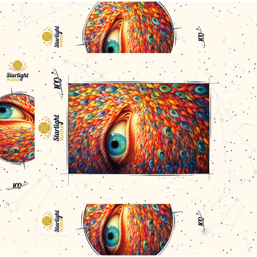 Surreal Eye with Vivid Feather-Like Patterns 100 Jigsaw Puzzle box 3D Modell