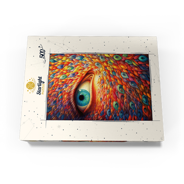 Surreal Eye with Vivid Feather-Like Patterns 500 Jigsaw Puzzle box view3