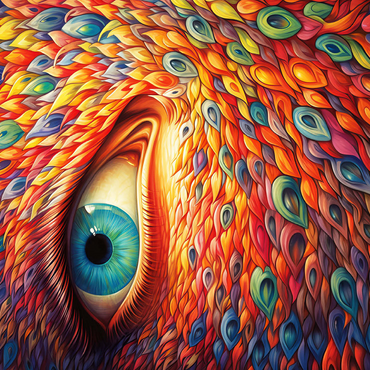 Surreal Eye with Vivid Feather-Like Patterns 500 Jigsaw Puzzle 3D Modell