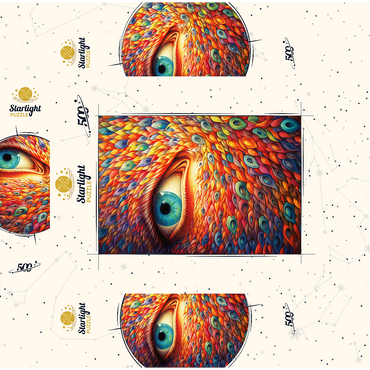 Surreal Eye with Vivid Feather-Like Patterns 500 Jigsaw Puzzle box 3D Modell