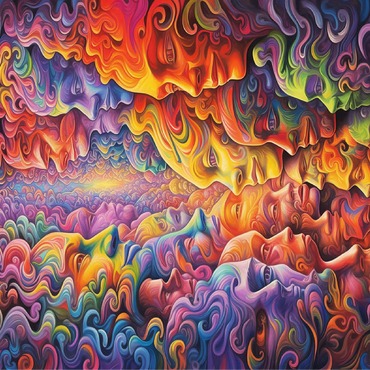 Surreal Faces in Vivid Abstract Flow 100 Jigsaw Puzzle 3D Modell