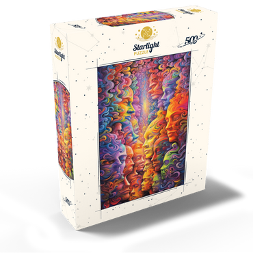Surreal Faces in Vivid Abstract Flow 500 Jigsaw Puzzle box view2