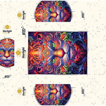 Mystical Psychedelic Cat 1000 Jigsaw Puzzle box 3D Modell