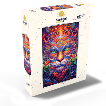 Mystical Psychedelic Cat 100 Jigsaw Puzzle box view2
