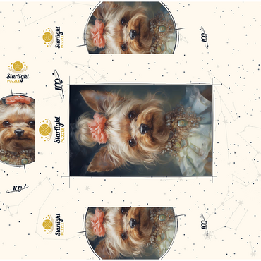 Elegant Victorian Yorkshire Terrier 100 Jigsaw Puzzle box 3D Modell