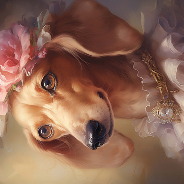 Regal Victorian Dachshund Portrait 1000 Jigsaw Puzzle 3D Modell