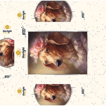 Regal Victorian Dachshund Portrait 1000 Jigsaw Puzzle box 3D Modell