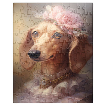 puzzleplate Regal Victorian Dachshund Portrait 100 Jigsaw Puzzle