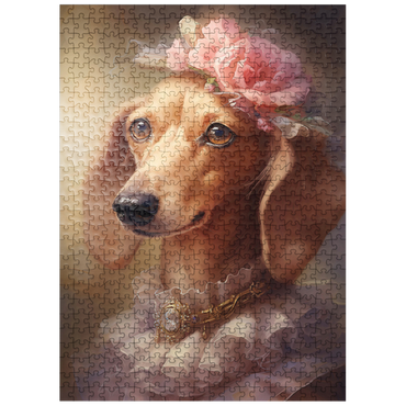 puzzleplate Regal Victorian Dachshund Portrait 500 Jigsaw Puzzle