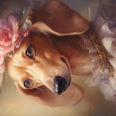 Regal Victorian Dachshund Portrait 500 Jigsaw Puzzle 3D Modell