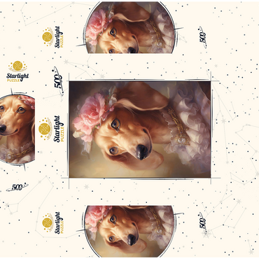 Regal Victorian Dachshund Portrait 500 Jigsaw Puzzle box 3D Modell