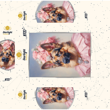 Regal Victorian German Shepherd Portrait 1000 Jigsaw Puzzle box 3D Modell