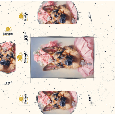 Regal Victorian German Shepherd Portrait 100 Jigsaw Puzzle box 3D Modell