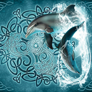 Celtic Dolphin 500 Jigsaw Puzzle 3D Modell