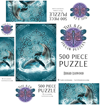 Celtic Dolphin 500 Jigsaw Puzzle box 3D Modell