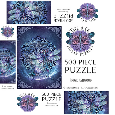 Celtic Dragonfly 500 Jigsaw Puzzle box 3D Modell