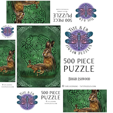 Celtic Hare 500 Jigsaw Puzzle box 3D Modell