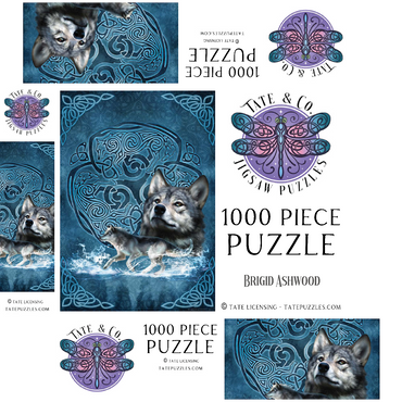 Celtic Wolf 1000 Jigsaw Puzzle box 3D Modell