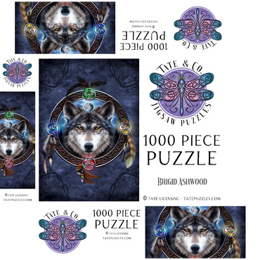 Celtic Wolf Guide 1000 Jigsaw Puzzle box 3D Modell