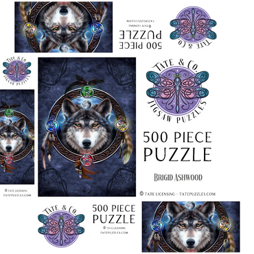 Celtic Wolf Guide 500 Jigsaw Puzzle box 3D Modell