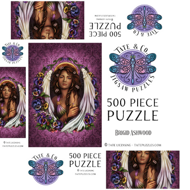 Pansy Angel 500 Jigsaw Puzzle box 3D Modell