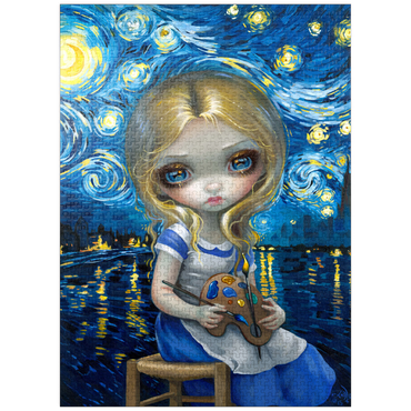 puzzleplate Alice in a Van Gogh Nocturne 1000 Jigsaw Puzzle