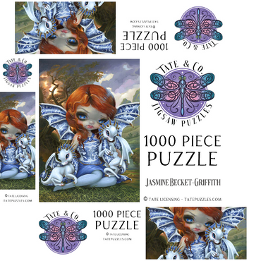 Blue Willow Dragonlings 1000 Jigsaw Puzzle box 3D Modell