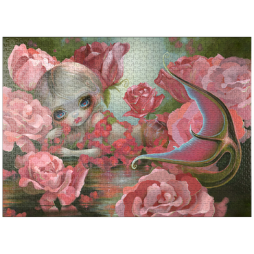 puzzleplate Mermaid with Roses 1000 Jigsaw Puzzle