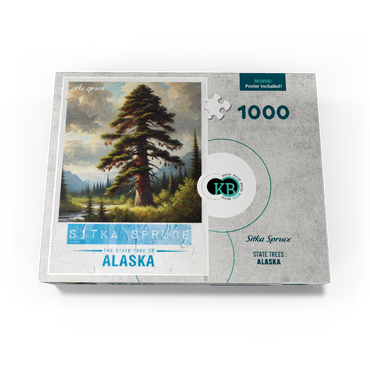 State Trees Series: Alaska, Sitka Spruce 1000 Jigsaw Puzzle box view3