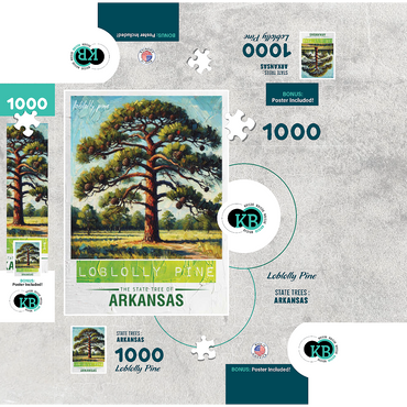 State Trees Series: Arkansas, Loblolly Pine 1000 Jigsaw Puzzle box 3D Modell