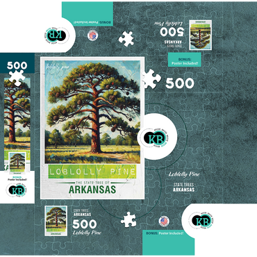 State Trees Series: Arkansas, Loblolly Pine 500 Jigsaw Puzzle box 3D Modell