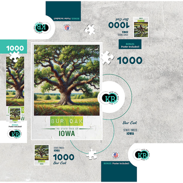 State Trees Series: Iowa, Bur Oak 1000 Jigsaw Puzzle box 3D Modell