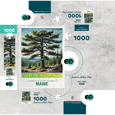 State Trees Series: Maine, Eastern White Pine 1000 Jigsaw Puzzle box 3D Modell