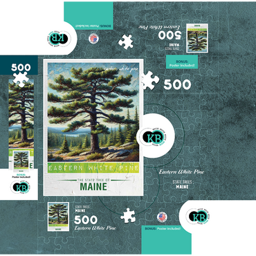 State Trees Series: Maine, Eastern White Pine 500 Jigsaw Puzzle box 3D Modell