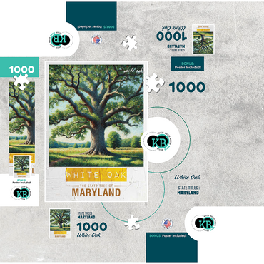 State Trees Series: Maryland, White Oak 1000 Jigsaw Puzzle box 3D Modell