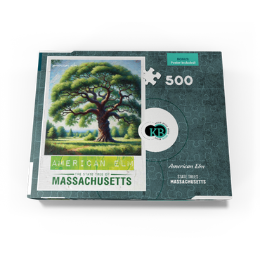State Trees Series: Massachusetts, American Elm 500 Jigsaw Puzzle box view3