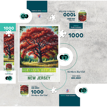 State Trees Series: New Jersey, Northern Red Oak 1000 Jigsaw Puzzle box 3D Modell