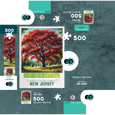 State Trees Series: New Jersey, Northern Red Oak 500 Jigsaw Puzzle box 3D Modell