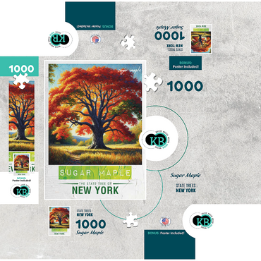 State Trees Series: New York, Sugar Maple 1000 Jigsaw Puzzle box 3D Modell