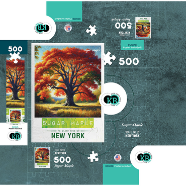 State Trees Series: New York, Sugar Maple 500 Jigsaw Puzzle box 3D Modell
