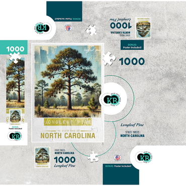 State Trees Series: North Carolina, Longleaf Pine 1000 Jigsaw Puzzle box 3D Modell