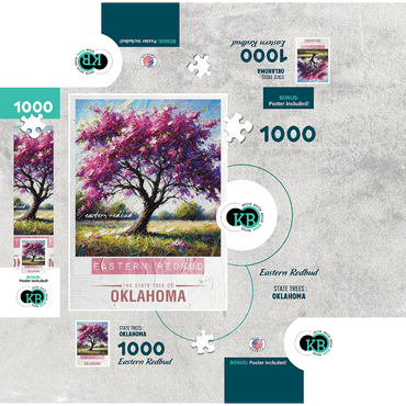 State Trees Series: Oklahoma, Eastern Redbud 1000 Jigsaw Puzzle box 3D Modell