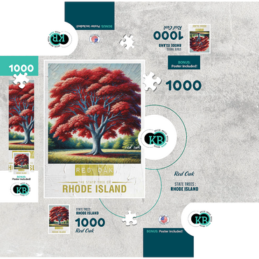 State Trees Series: Rhode Island, Red Maple 1000 Jigsaw Puzzle box 3D Modell