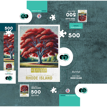 State Trees Series: Rhode Island, Red Maple 500 Jigsaw Puzzle box 3D Modell