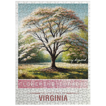 puzzleplate State Trees Series: Virginia, Flowering Dogwood 500 Jigsaw Puzzle